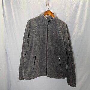 Columbia Fleece Jacket Womens XL Gray Full Zip Pockets Outdoor